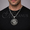 Stainless Steel Pendant Necklace, Jesus Design, Polished, Steel Finish, 04.451.0009.24 (03 MM Thickness, 24 Inches Length)