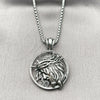 Stainless Steel Pendant Necklace, Jesus Design, Polished, Steel Finish, 04.451.0009.24 (03 MM Thickness, 24 Inches Length)
