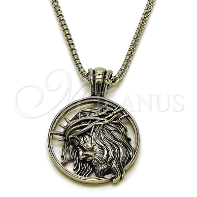 Stainless Steel Jesus Necklace 04.451.0009.24 for wholesale, main product view