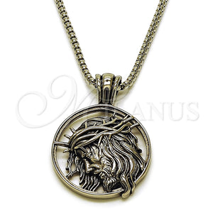 Stainless Steel Necklace — Pendant Necklace Jesus Design Polished 04. 03 MM — main product view — SKU 164373 | Acero Inoxidable collar — Pendant Necklace Jesus diseño pulido 04. 03 MM — SKU 164373
