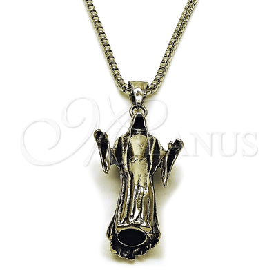 Stainless Steel Necklace — Pendant Necklace Santa Muerte Design Polished 04. 03 for wholesale, main product view