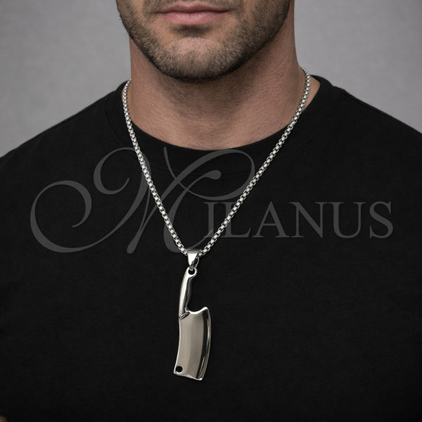 Stainless Steel Necklace — Pendant Necklace Polished 04. 03 MM Thickness 24 — alternate product view — SKU 164376 | Acero Inoxidable collar — Pendant Necklace pulido 04. 03 MM Thickness 24 — SKU 164376