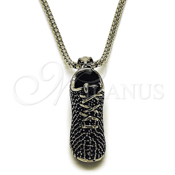Stainless Steel Pendant Necklace, Shoes Design, Polished, Steel Finish, 04.451.0013.24 (03 MM Thickness, 24 Inches Length)