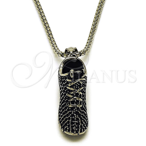 Stainless Steel Pendant Necklace, Shoes Design, Polished, Steel Finish, 04.451.0013.24 (03 MM Thickness, 24 Inches Length)
