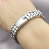 Stainless Steel Solid Bracelet, Polished, Steel Finish, 03.222.0002.09 (Thickness, 9 Inches Length)