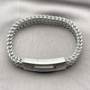 Stainless Steel Fancy Bracelet, Square Franco Design, Polished, Steel Finish, 03.222.0005.09 (Thickness, 9 Inches Length)