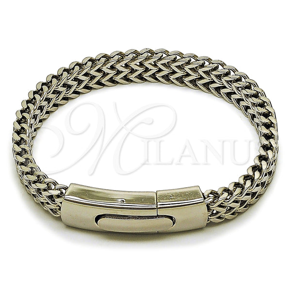 Stainless Steel Bracelet — Fancy Bracelet Square Franco Design Polished 03. Thickness — alternate product view — SKU 164382 | Acero Inoxidable brazalete — elegante Bracelet Square Franco diseño pulido 03. Thickness — SKU 164382