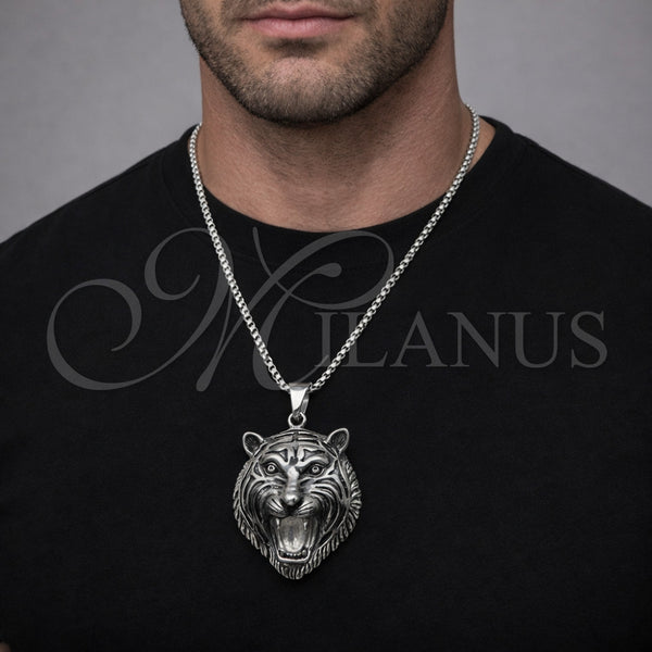 Stainless Steel Necklace — Pendant Necklace Polished 04. 03 MM Thickness 24 — alternate product view — SKU 164383 | Acero Inoxidable collar — Pendant Necklace pulido 04. 03 MM Thickness 24 — SKU 164383