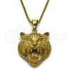 Stainless Steel Pendant Necklace, Polished, Golden Finish, 04.222.0001.1.20 (03 MM Thickness, 20 Inches Length)