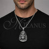Stainless Steel Pendant Necklace, Jesus Design, Polished, Steel Finish, 04.222.0002.24 (03 MM Thickness, 24 Inches Length)