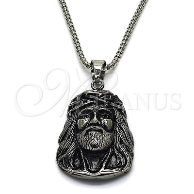 Stainless Steel Jesus Necklace 04.222.0002.24 for wholesale, main product view