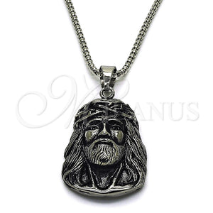 Stainless Steel Necklace — Pendant Necklace Jesus Design Polished 04. 03 MM — main product view — SKU 164385 | Acero Inoxidable collar — Pendant Necklace Jesus diseño pulido 04. 03 MM — SKU 164385