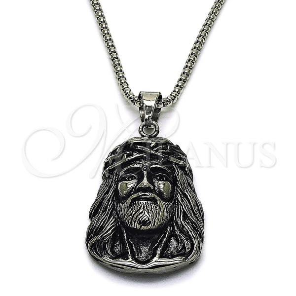 Stainless Steel Necklace — Pendant Necklace Jesus Design Polished 04. 03 MM — main product view — SKU 164385 | Acero Inoxidable collar — Pendant Necklace Jesus diseño pulido 04. 03 MM — SKU 164385