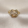 Oro Laminado Multi Stone Ring, Gold Filled Style Infinite Design, with White Cubic Zirconia, Polished, Golden Finish, 01.310.0049 (One size fits all)