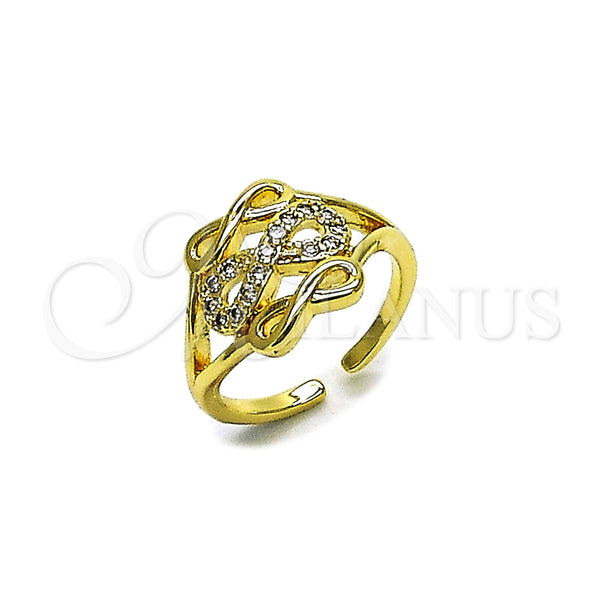 Gold Filled Ring — Multi Stone Ring Infinite Design with White Cubic — main product view — SKU 164387 | Oro Laminado anillo — Multi Stone Ring Infinite diseño with blanco Cubic — SKU 164387