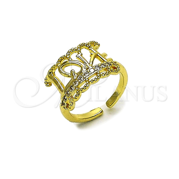Gold Filled Ring — Multi Stone Ring Love Design with White Cubic — main product view — SKU 164388 | Oro Laminado anillo — Multi Stone Ring Love diseño with blanco Cubic — SKU 164388