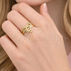 Oro Laminado Multi Stone Ring, Gold Filled Style Infinite Design, with White Cubic Zirconia, Polished, Golden Finish, 01.310.0051 (One size fits all)