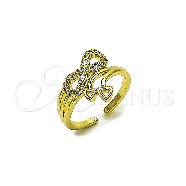 Gold Filled Ring — Multi Stone Ring Infinite Design with White Cubic — main product view — SKU 164389 | Oro Laminado anillo — Multi Stone Ring Infinite diseño with blanco Cubic — SKU 164389