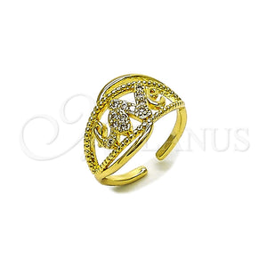 Gold Filled Ring — Multi Stone Ring Love Design with White Cubic — main product view — SKU 164390 | Oro Laminado anillo — Multi Stone Ring Love diseño with blanco Cubic — SKU 164390