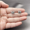 Rhodium Gold Filled Stud Earring, Heart Design, with White Cubic Zirconia, Polished, Rhodium Finish, 02.310.0114
