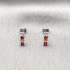 Rhodium Gold Filled Stud Earring, with Multicolor Cubic Zirconia, Polished, Rhodium Finish, 02.310.0116