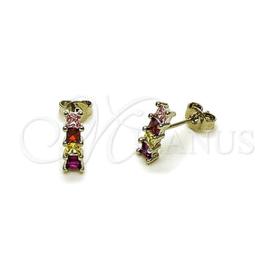White Gold Filled Ring — Stud Earring with Multicolor Cubic Zirconia Polished 02. — main product view — SKU 164396 | Oro Laminado Blanco anillo — Stud Earring with Multicolor Cubic Zirconia pulido 02. — SKU 164396