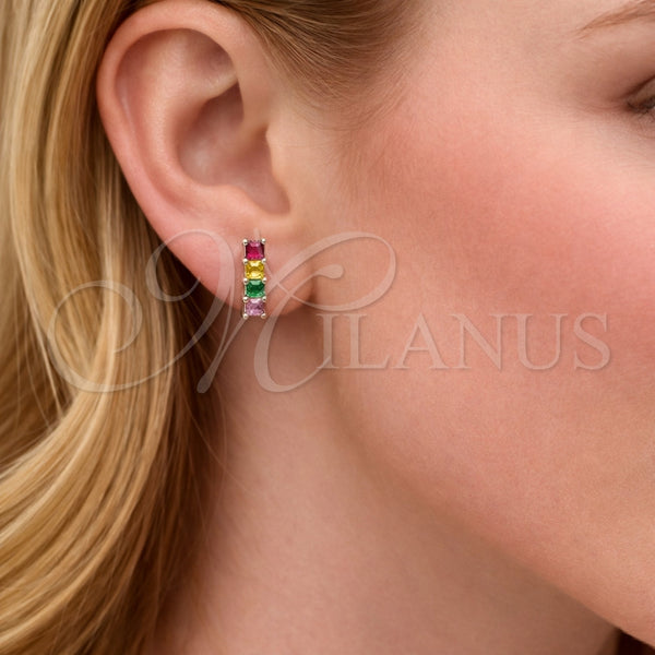 White Gold Filled Ring — Stud Earring with Multicolor Cubic Zirconia Polished 02. — alternate product view — SKU 164397 | Oro Laminado Blanco anillo — Stud Earring with Multicolor Cubic Zirconia pulido 02. — SKU 164397
