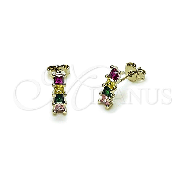White Gold Filled Ring — Stud Earring with Multicolor Cubic Zirconia Polished 02. — main product view — SKU 164397 | Oro Laminado Blanco anillo — Stud Earring with Multicolor Cubic Zirconia pulido 02. — SKU 164397