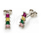 White Gold Filled Stud Earring, with Multicolor Cubic Zirconia, Polished, Rhodium Finish, 02.310.0116.1