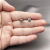 Rhodium Gold Filled Stud Earring, Baguette Design, with Multicolor Cubic Zirconia, Polished, Rhodium Finish, 02.310.0117