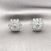 Rhodium Gold Filled Stud Earring, Flower Design, with White Cubic Zirconia, Polished, Rhodium Finish, 02.452.0004.2
