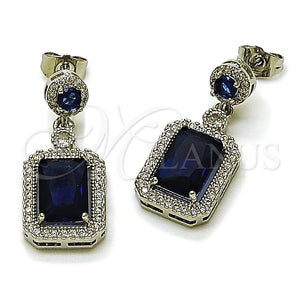 White Gold Filled Ring — Dangle Earring Cluster Design with Sapphire Blue and — main product view — SKU 164417 | Oro Laminado Blanco anillo — Dangle Earring Cluster diseño with Sapphire Blue and — SKU 164417
