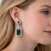 Rhodium Gold Filled Dangle Earring, Cluster Design, with Green and White Cubic Zirconia, Polished, Rhodium Finish, 02.452.0006.1