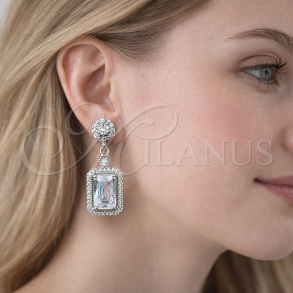 White Gold Filled Ring — Dangle Earring Cluster Design with White Cubic Zirconia — alternate product view — SKU 164419 | Oro Laminado Blanco anillo — Dangle Earring Cluster diseño with blanco Cubic Zirconia — SKU 164419