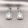Rhodium Gold Filled Dangle Earring, Cluster Design, with White Cubic Zirconia, Polished, Rhodium Finish, 02.452.0006.2