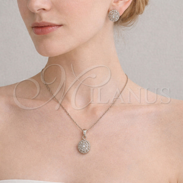 White Gold Filled Ring — Earring and Pendant Adult Set with White Cubic — alternate product view — SKU 164434 | Oro Laminado Blanco anillo — Earring and Pendant Adult Set with blanco Cubic — SKU 164434