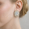 Rhodium Gold Filled Stud Earring, Cluster and Baguette Design, with White Cubic Zirconia, Polished, Rhodium Finish, 02.452.0011