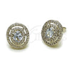 Rhodium Gold Filled Stud Earring, Cluster Design, with White Cubic Zirconia, Polished, Rhodium Finish, 02.452.0013