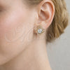 Rhodium Gold Filled Stud Earring, Love Knot and Baguette Design, with White Cubic Zirconia, Polished, Rhodium Finish, 02.452.0014