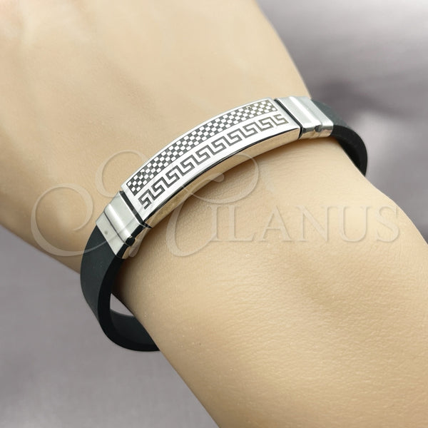 Stainless Steel Bracelet — Fancy Bracelet Greek Key Design Polished 03. 10 — alternate product view — SKU 164442 | Acero Inoxidable brazalete — elegante Bracelet Greek Key diseño pulido 03. 10 — SKU 164442