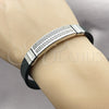 Stainless Steel Fancy Bracelet, Greek Key Design, Polished, Steel Finish, 03.219.0001.08 (10 MM Thickness, 8 Inches Length)