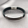 Stainless Steel Fancy Bracelet, Greek Key Design, Polished, Steel Finish, 03.219.0001.08 (10 MM Thickness, 8 Inches Length)