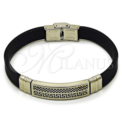 Stainless Steel Greek Key Bracelet 03.219.0001.08 — main product image — SKU 164442 | Pulsera de Acero Inoxidable 03.219.0001.08 — imagen principal del producto — SKU 164442