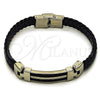Stainless Steel Fancy Bracelet, Polished, Steel Finish, 03.219.0003.09 (10 MM Thickness, 9 Inches Length)