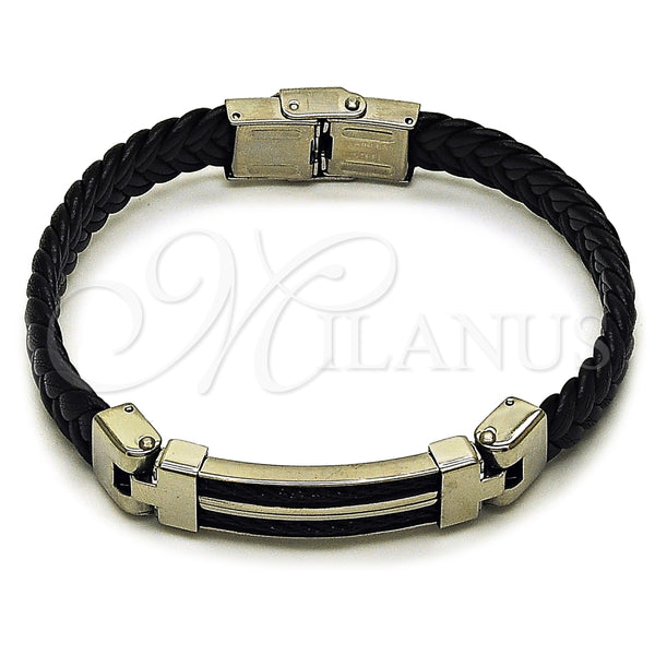 Stainless Steel Fancy Bracelet, Polished, Steel Finish, 03.219.0003.09 (10 MM Thickness, 9 Inches Length)