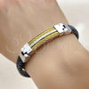 Stainless Steel Fancy Bracelet, Polished, Two Tone, 03.219.0003.1.09 (10 MM Thickness, 9 Inches Length)