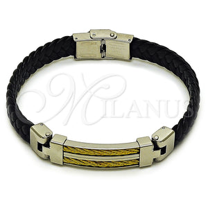 Stainless Steel Bracelet — Fancy Bracelet Polished Two Tone 03. 10 MM — main product view — SKU 164445 | Acero Inoxidable brazalete — elegante Bracelet pulido Two Tone 03. 10 MM — SKU 164445