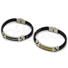 Stainless Steel Fancy Bracelet, Polished, Two Tone, 03.219.0003.1.09 (10 MM Thickness, 9 Inches Length)