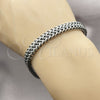 Stainless Steel Fancy Bracelet, Square Franco Design, Polished, Steel Finish, 03.440.0001.09 (08 MM Thickness, 9 Inches Length)