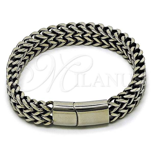 Stainless Steel Bracelet — Fancy Bracelet Square Franco Design Polished 03. 12 — main product view — SKU 164447 | Acero Inoxidable brazalete — elegante Bracelet Square Franco diseño pulido 03. 12 — SKU 164447